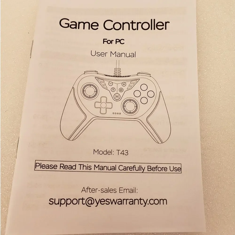 T43 Wired Controller for Switch, PC, and TV with Ergonomic Grip (Black/Red)